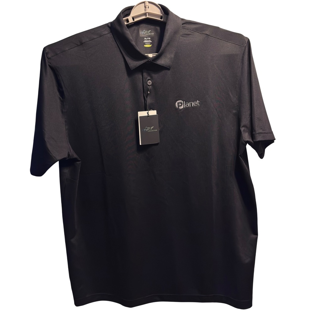 New Greg Norman Collection Polo Shirt Mens XL Black, Planet Performance Golf